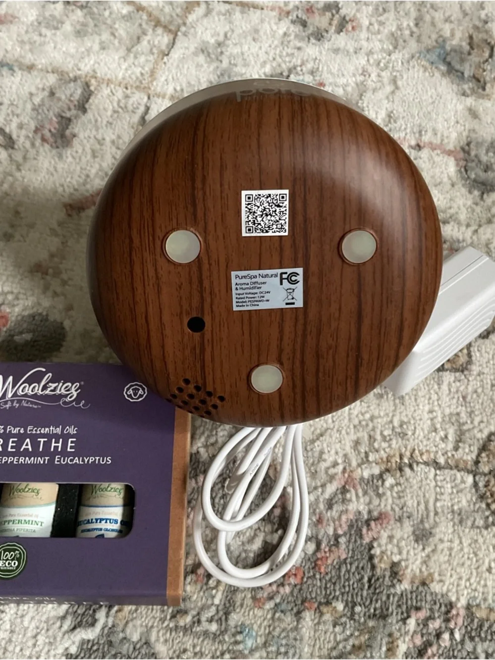 Pure Enrichment Diffuser with Woolzies Breathe Essential Oil Set